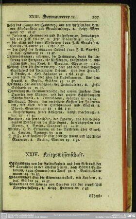 XXIV. Kriegswissenschaft
