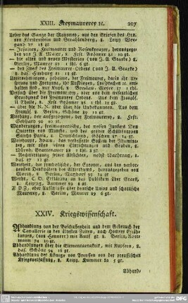 XXIV. Kriegswissenschaft