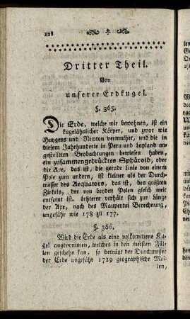 Dritter Theil. Von unserer Erdkugel.