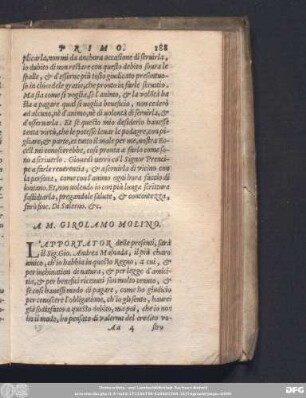 A M. Girolamo Molino.