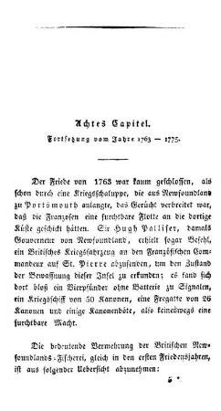 Achtes Capitel: Fortsetzung, vom Jahre 1763 - 1775.