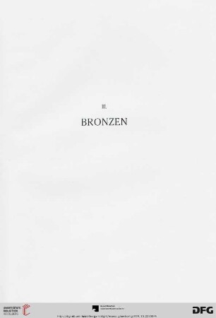 III. Bronzen (Nr. 138-197)