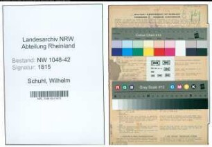 Entnazifizierung Wilhelm Schuhl , geb. 23.01.1897 (Bohrer)