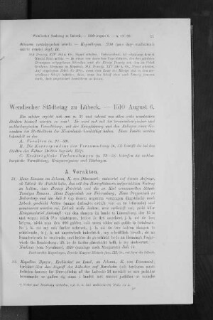 Wendischer Städtetag zu Lübeck. - 1510 August 6.