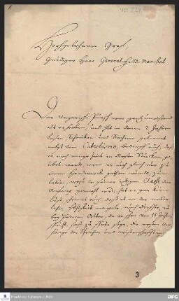 Brief von August Hermann Francke an Friedrich Heinrich von Seckendorff.