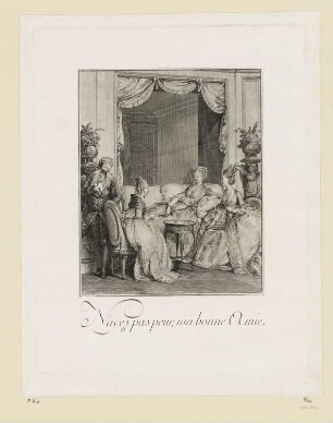N'ayez pas peur, ma bonne Amie, Blatt 4 der Folge "Suites d'Estampes pour servier a l'Histoire du Costume en France dans le Dix-Huitième Siècle"