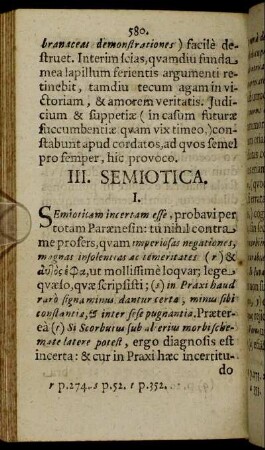 III. Semiotica.