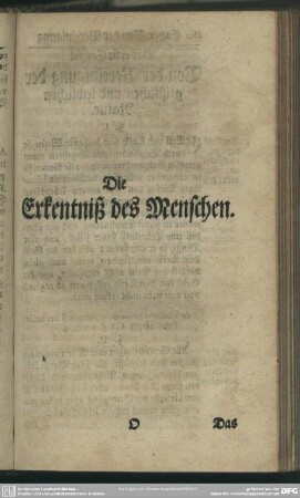 Die Erkentniß des Menschen