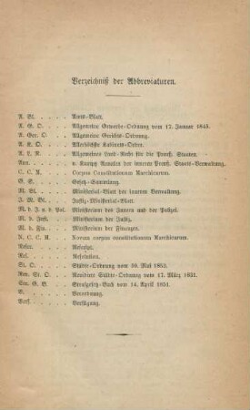 Verzeichniß der Abbreviaturen