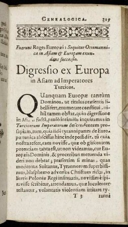 Digressio ex Europa in Asiam ad Imperatores Turcicos