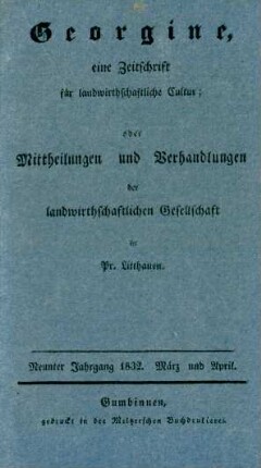 Neunter Jahrgang 1832. März und April.