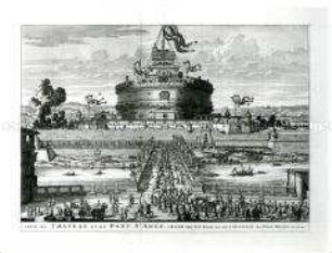 Engelsburg und Engelsbrücke in Rom (wohl aus Mortier, Theatrum civitatum nach Blaeu)