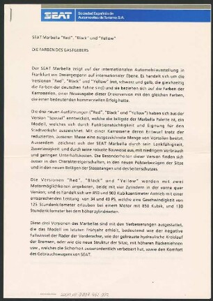 Kleinstwagen "Marbella" und Kleinwagen "Ibiza Disco II" sowie "Ibiza Crono II" von SEAT