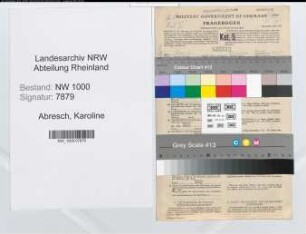 Entnazifizierung Karoline Abresch, geb. 04.05.1900 (Bueroangest.)