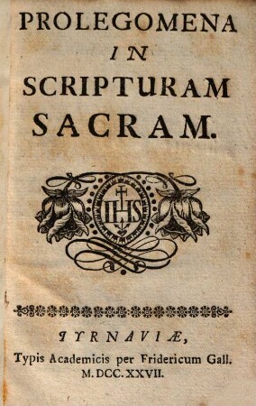 Prolegomena in Scripturam Sacram