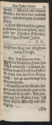 Auff den Tag der Erscheinung Christi.