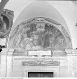 Freskenzyklus zum Leben des heiligen Franziskus von Paola, Der heilige Franziskus von Paola wird vom Feuer verschont
