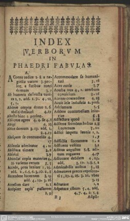 Index Verborum In Phaedri Fabulas