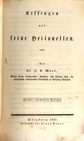Kissingen und seine Heilquellen