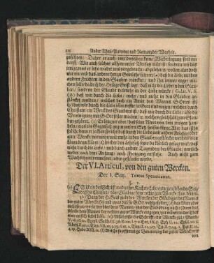 Der VI. Articul. Von den guten Wercken.