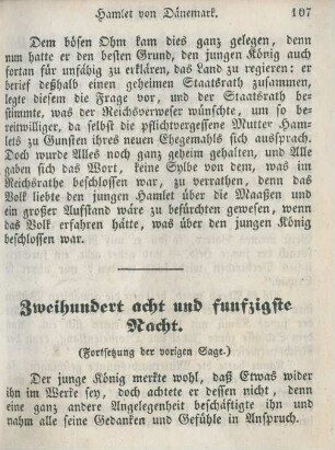 Zweihundert acht und funfzigste Nacht