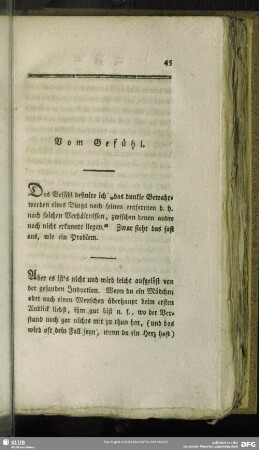 Vom Gefühl