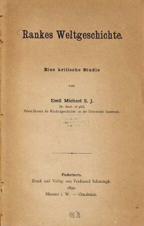 Rankes Weltgeschichte : eine kritische Studie
