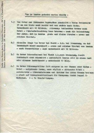 Liste  Londonaufnahmen