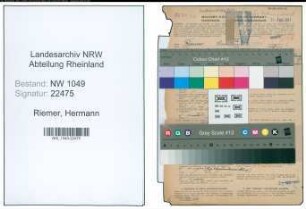 Entnazifizierung Hermann Riemer , geb. 10.06.1894 (Polizeibeamter)