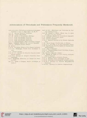 Abbreviations of Periodicals and Publications Frequently Mentioned