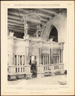 Reformierte Kirche, Emden: Rückansicht Grabmal des Grafen Enno II (aus: Blätter für Architektur und Kunsthandwerk, 15. Jg., 1902, Tafel 68)
