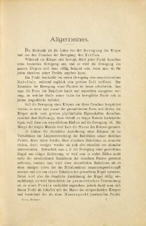 Vorträge über Mechanik als Grundlage für das Bau- und Maschinenwesen, 1. Mechanik starrer Körper