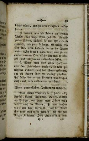 Einen vortrefflichen Balsam zu machen.
