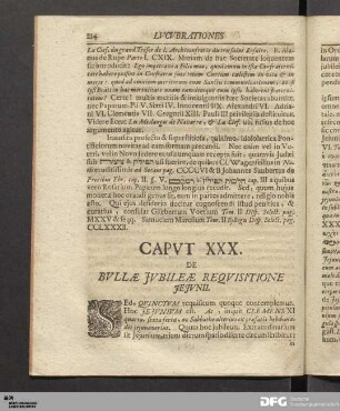 Capvt XXX. De Bvllæ Jvbileæ Reqvisitione Jejvnii.
