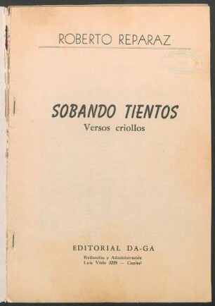 Sobando tientos : versos criollos