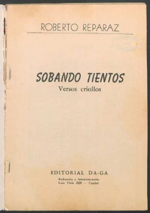 Sobando tientos : versos criollos