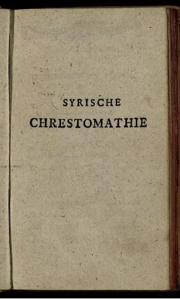 Syrische Chrestomathie