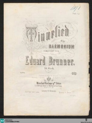 Minnelied für Harmonium : 38. Werk