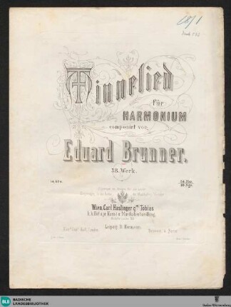 Minnelied für Harmonium : 38. Werk