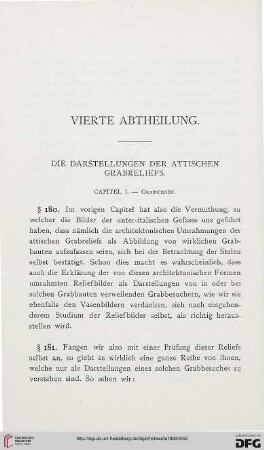 Vierte Abtheilung: Die Darsteloungen der attischen Grabreliefs