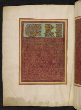 Schriftzierseite (mit Rankeninitialen): Vere dignum, Sanctus