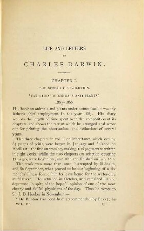 The life and letters of Charles Darwin : including an autobiographical chapter ; in three volumes, III