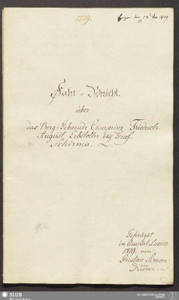 Fahr-Bericht über das Berg-Gebaeude Churprinz Friedrich August Erbstolln bey Gross-Schirma - 18.6400 4.