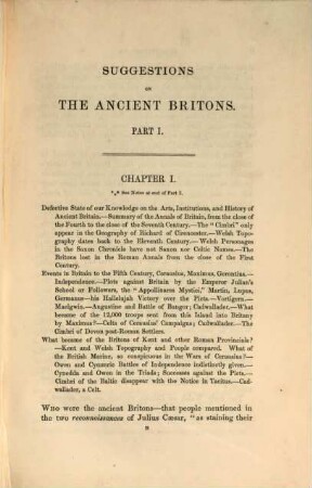 Suggestions on the ancient Britons : In three Parts, 1