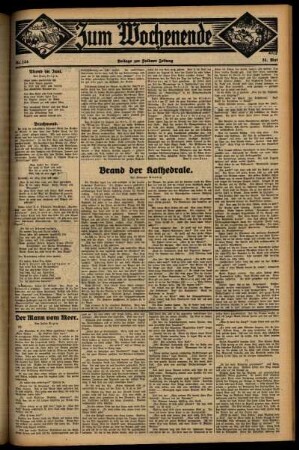 Zweite Ausgabe vom Sonntag, den 31. Mai 1931.