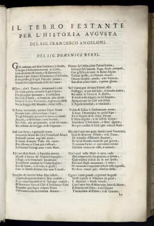 Il Tebro Festante per L´Historia Augusta del Sig. Francesco Angeloni.