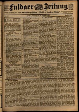 Vierte Ausgabe vom Samstag, den 16. Dezember 1899.