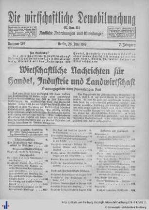 Nr. 139, 26. Juni 1919