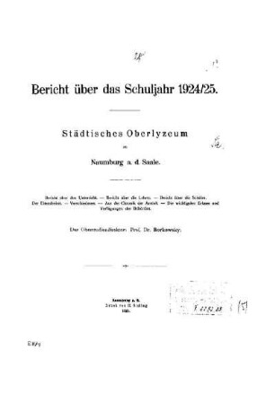 1924/25: Bericht ... - 1924/25