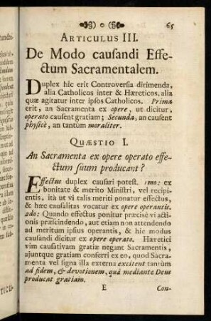 65-69, Quaestio I